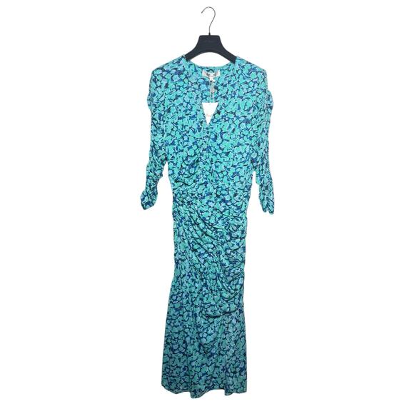 Diane Von Furstenberg NWT Briella Midi Dress Blossom Breeze Multi XL - Picture 4 of 9